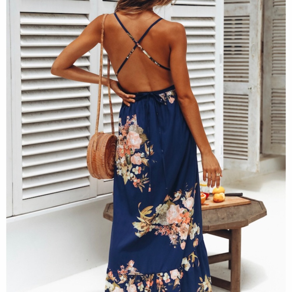 Navy maxi dress